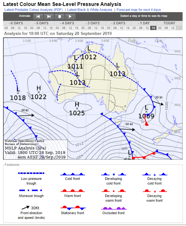 Flying termites following a low pressure trough
